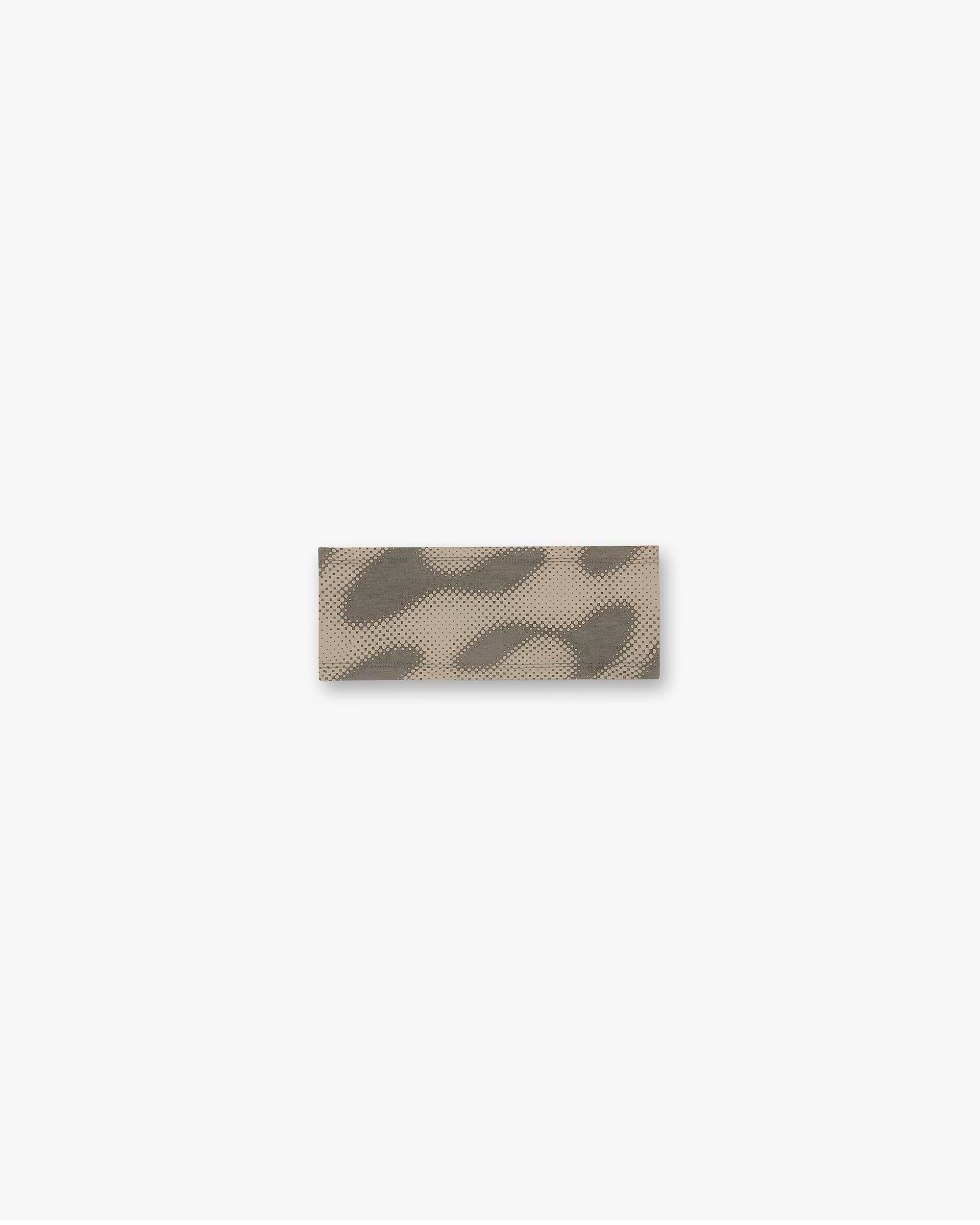 Front product image of a grey headband on a plain white background | 247 Future Terrains Headband in Moonrock | Headband with vintage wash aesthetic | 247 Accessories | Represent Clo