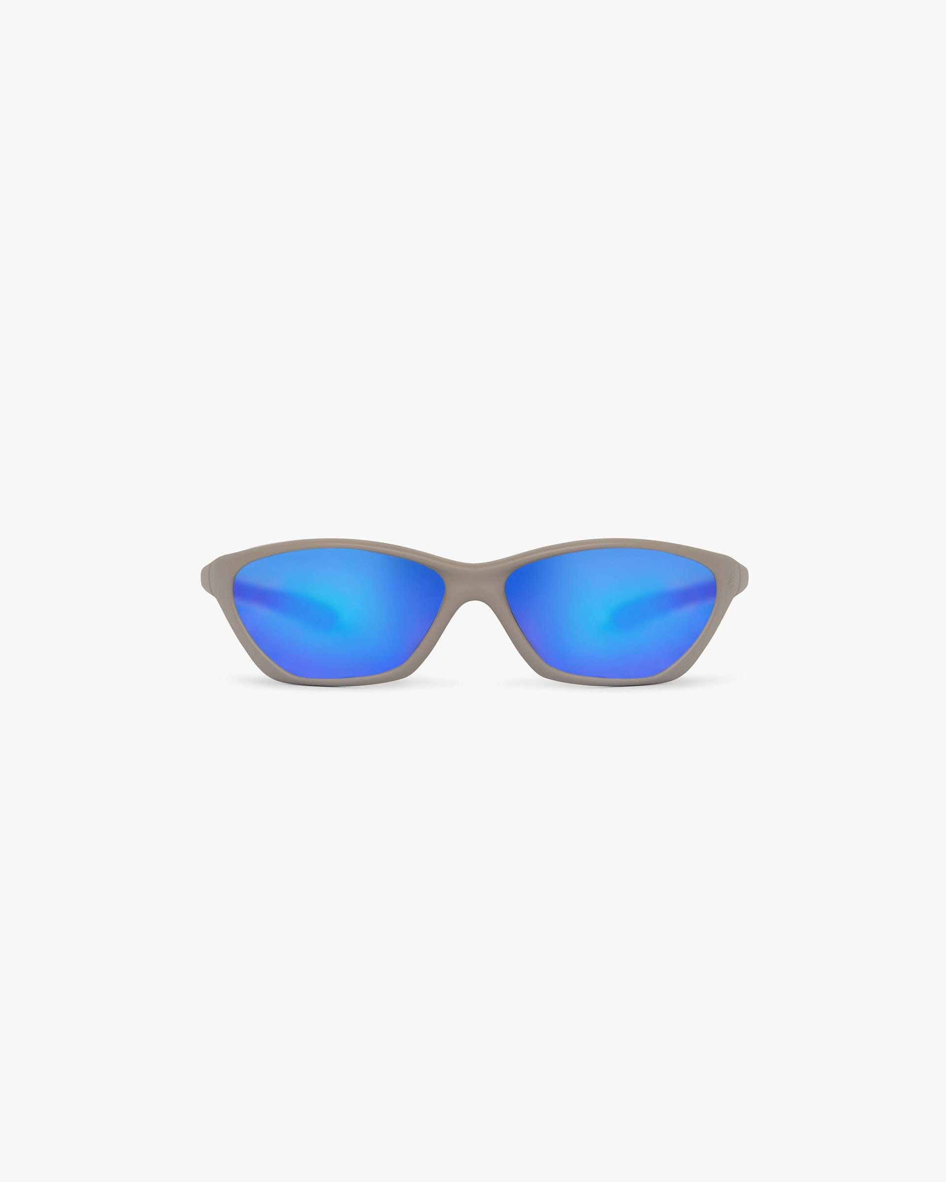 Front product image of mens pebble sunglasses on a plain white background | 247 Arena Sunglasses in Pebble | Stylish contemporary eyewear | 247 Accessories | Represent Clo