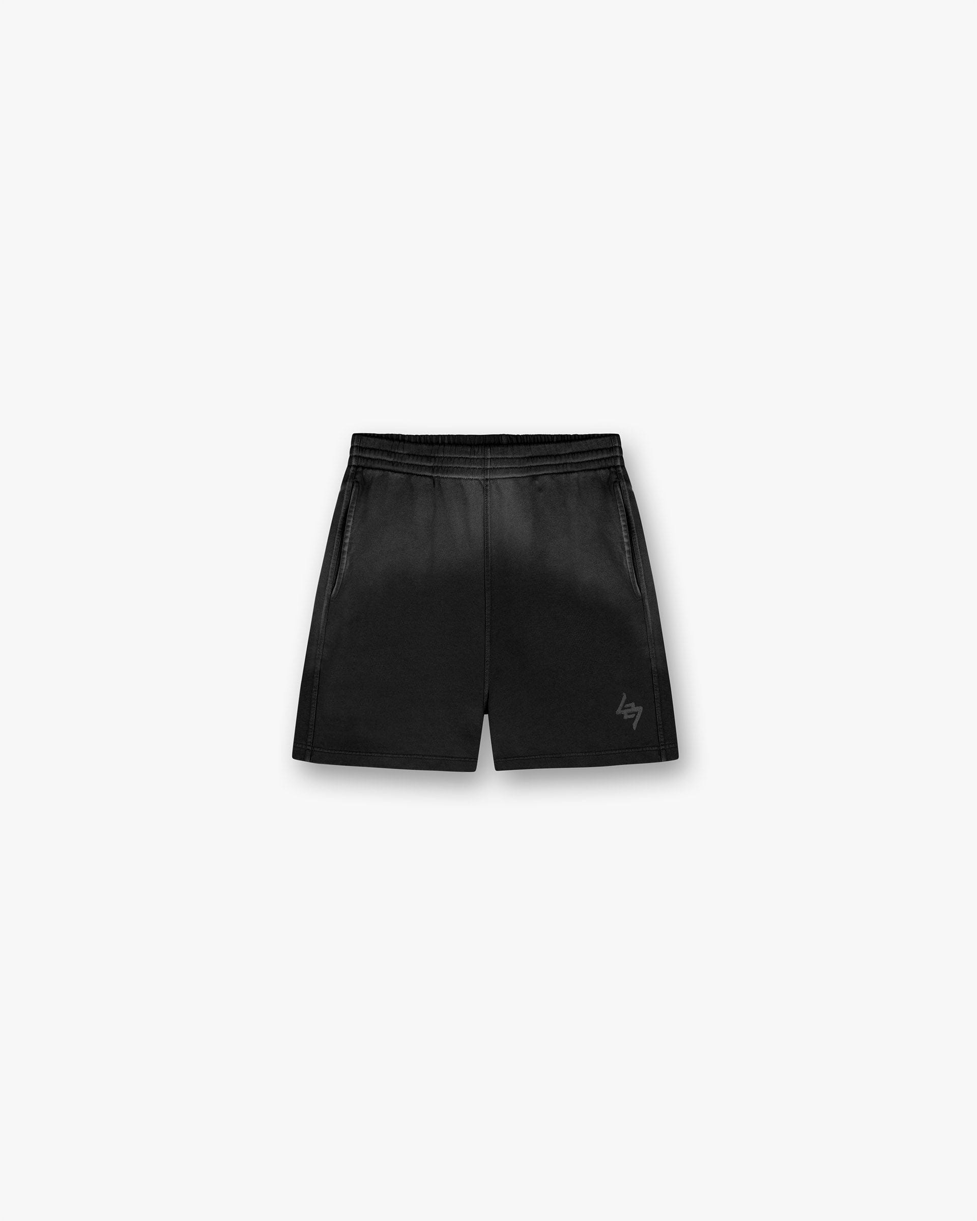 Front product image of mens black shorts on a plain white background | 247 Motion Shorts in Aged Black | Athletic shorts with ultra durable ripstop fabric | 247 Shorts | Represent Clo