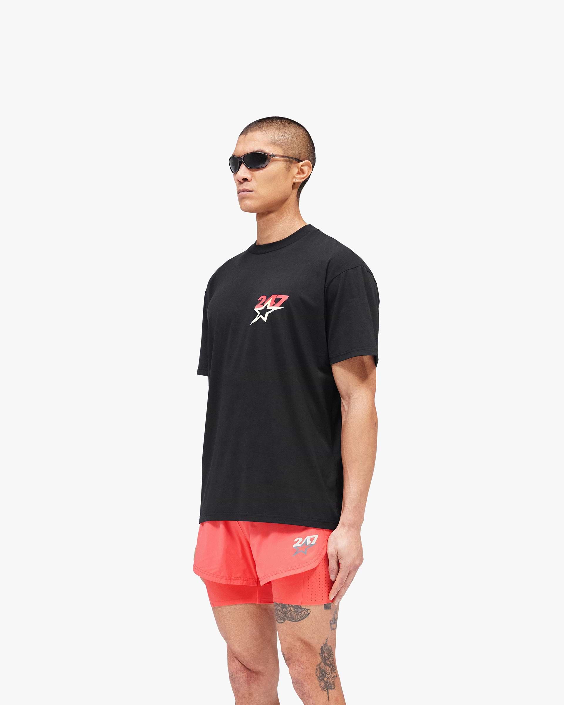 Team 247 Star Oversized T-Shirt - Jet Black
