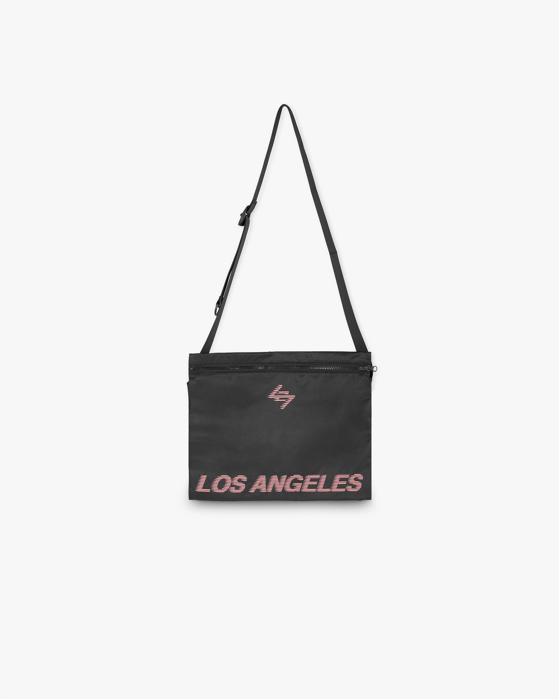 Front product image of a mens black bag on a plain white background | 247 Los Angeles Bag in Black | Stylish accessory with spacious interior | 247 Accessories | Represent Clo