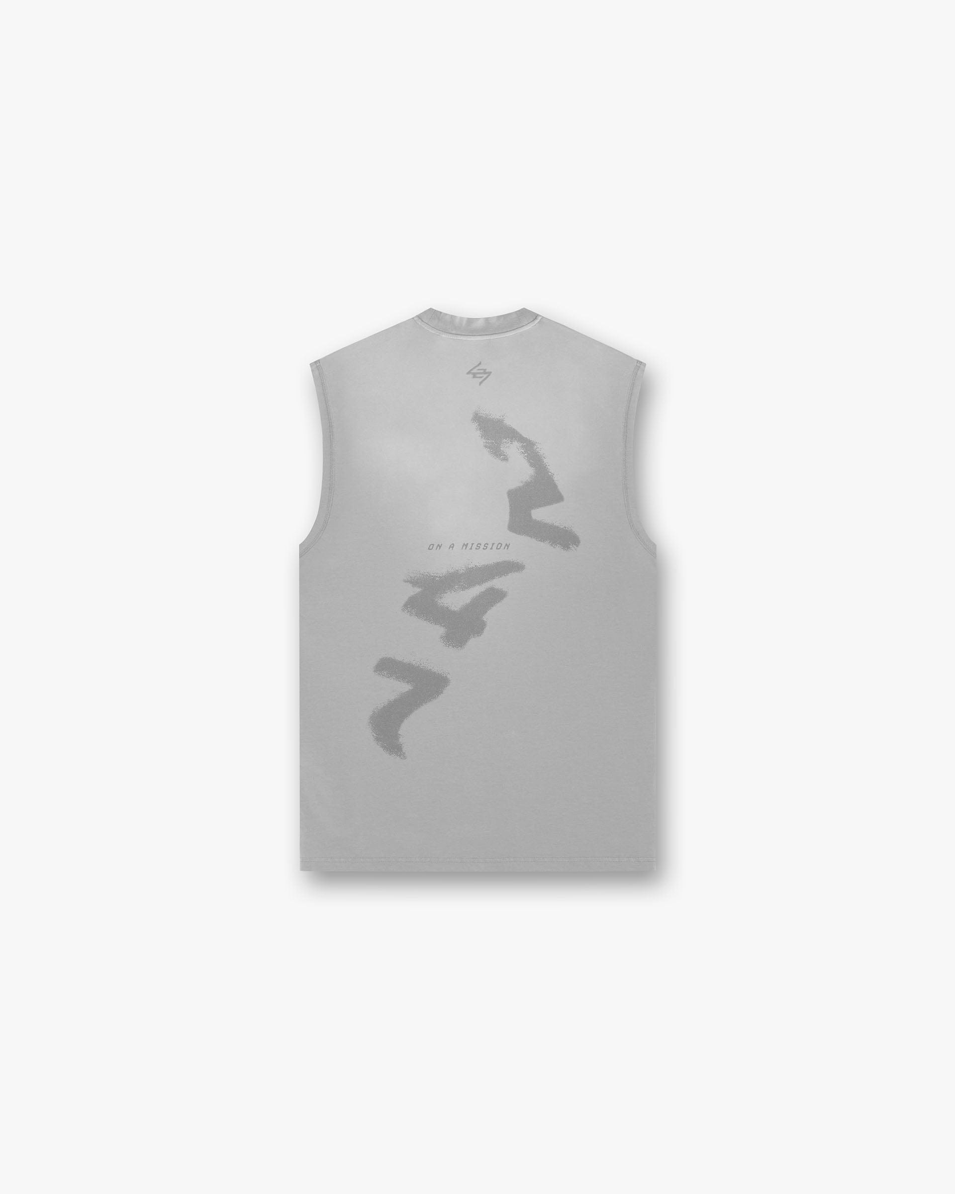 Front product image of a mens grey tank top on a plain white background | 247 Motion Oversized Tank in Titanium | Oversized tank top crafted for comfort | 247 T-Shirts | Represent Clo