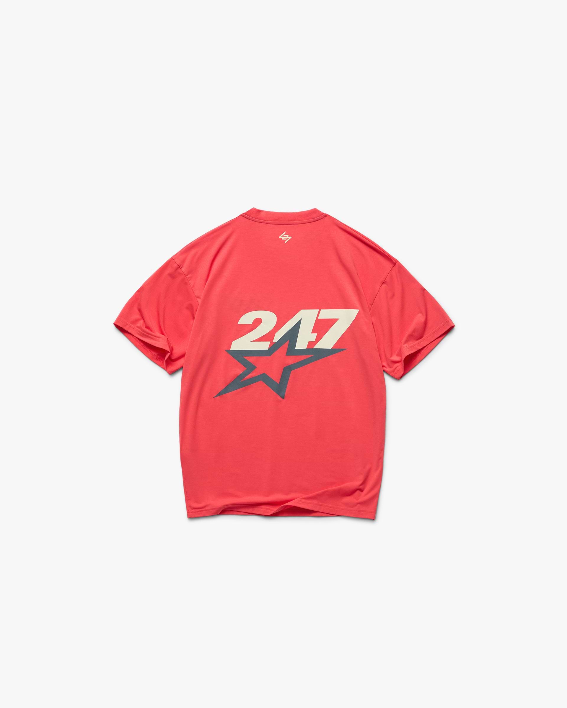 Team 247 Star Oversized T-Shirt - Racing Red