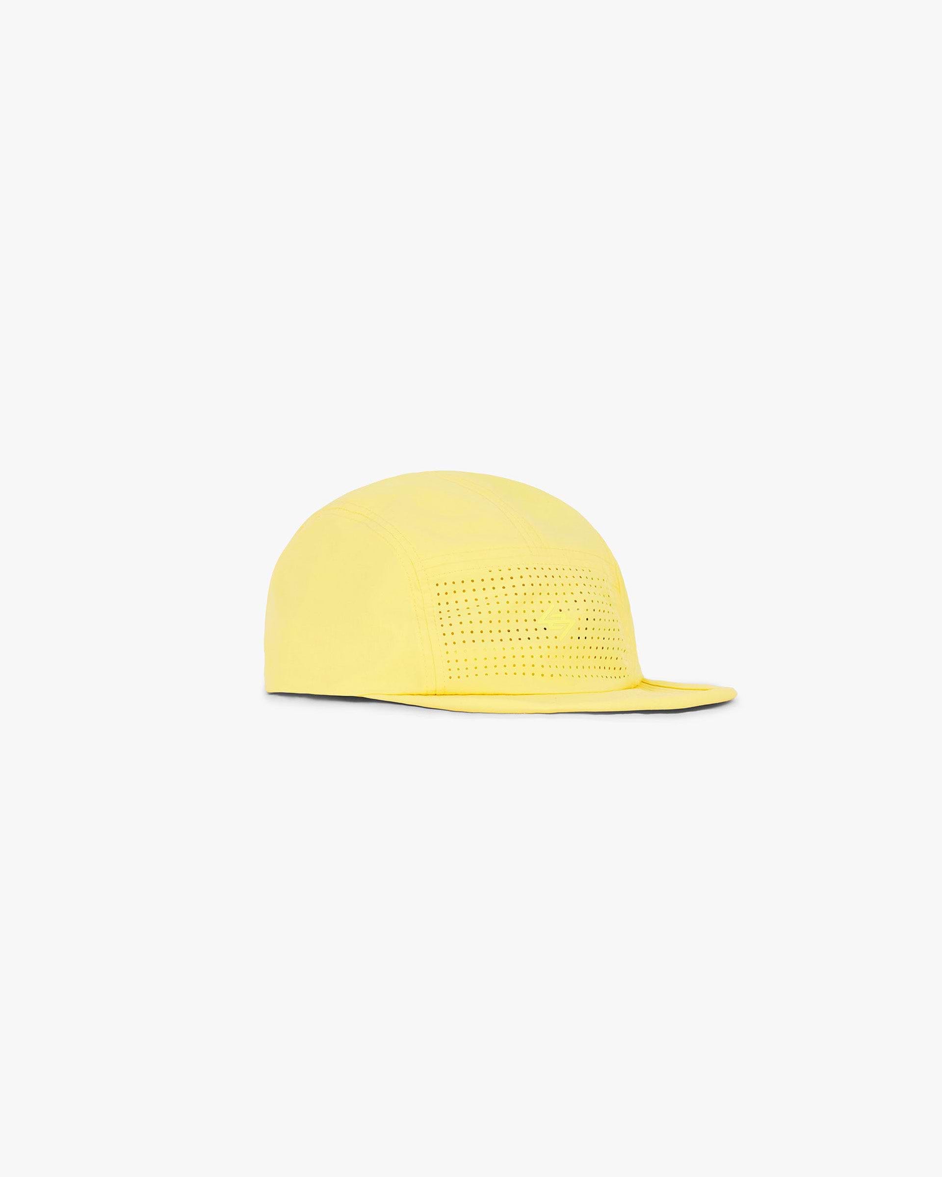 Front product image of a mens yellow cap on a plain white background | 247 Ripstop Cap in Lemon | Ripstop fabric cap | 247 Accessories | Represent Clo
