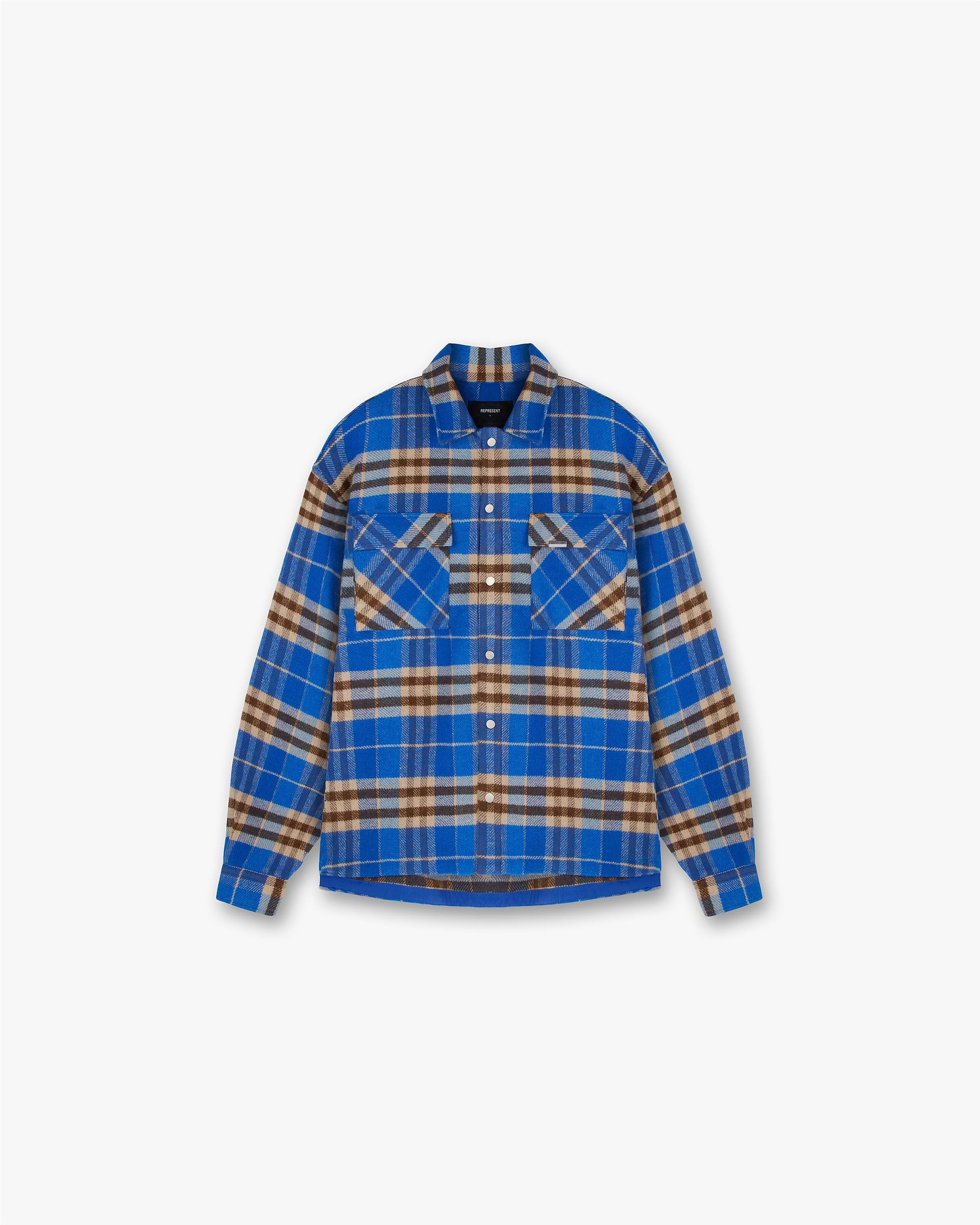 Heavyweight Initial Flannel Shirt | Cobalt Shirts FW23 | Represent Clo