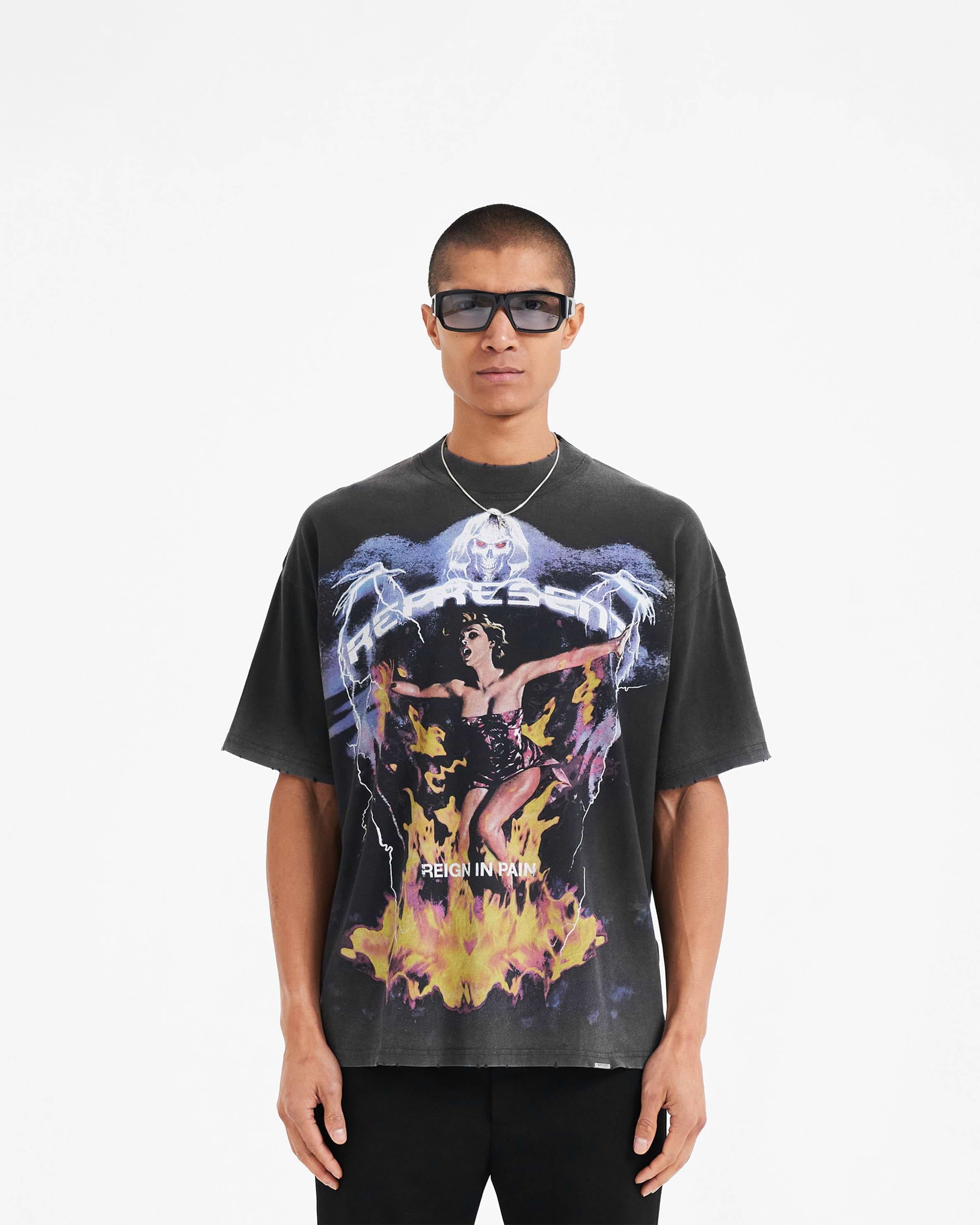 Spirit Reaper T-Shirt | Vintage Black T-Shirts FW22 | Represent Clo