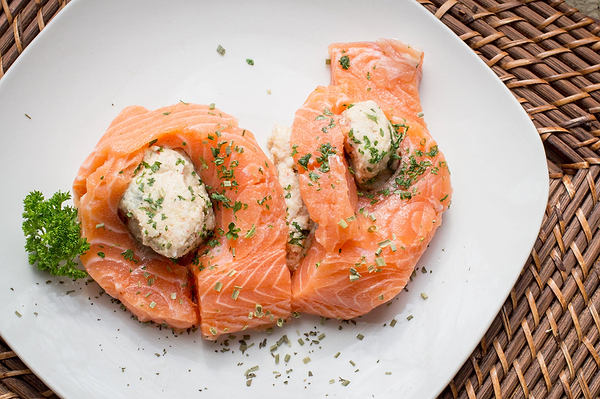 Crab stuffed salmon recipe