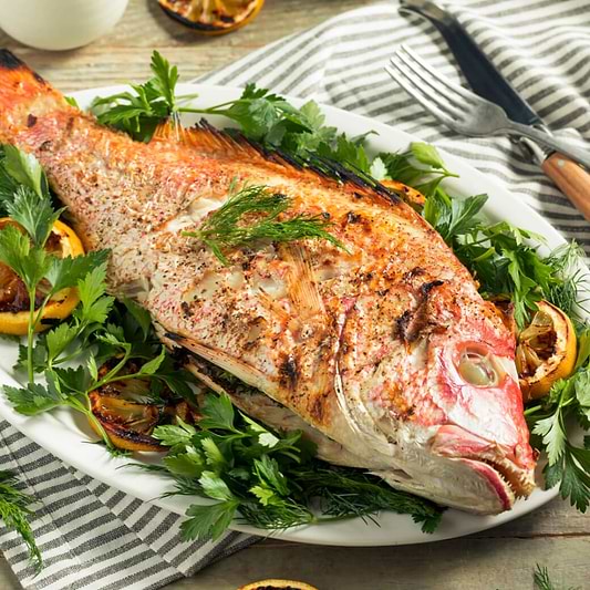 Whole Grilled Red Snapper