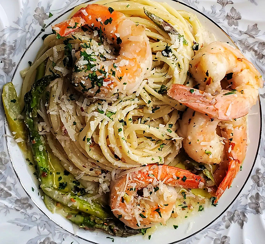 SHRIMP SCAMPI LINGUINI & ASPARAGUS