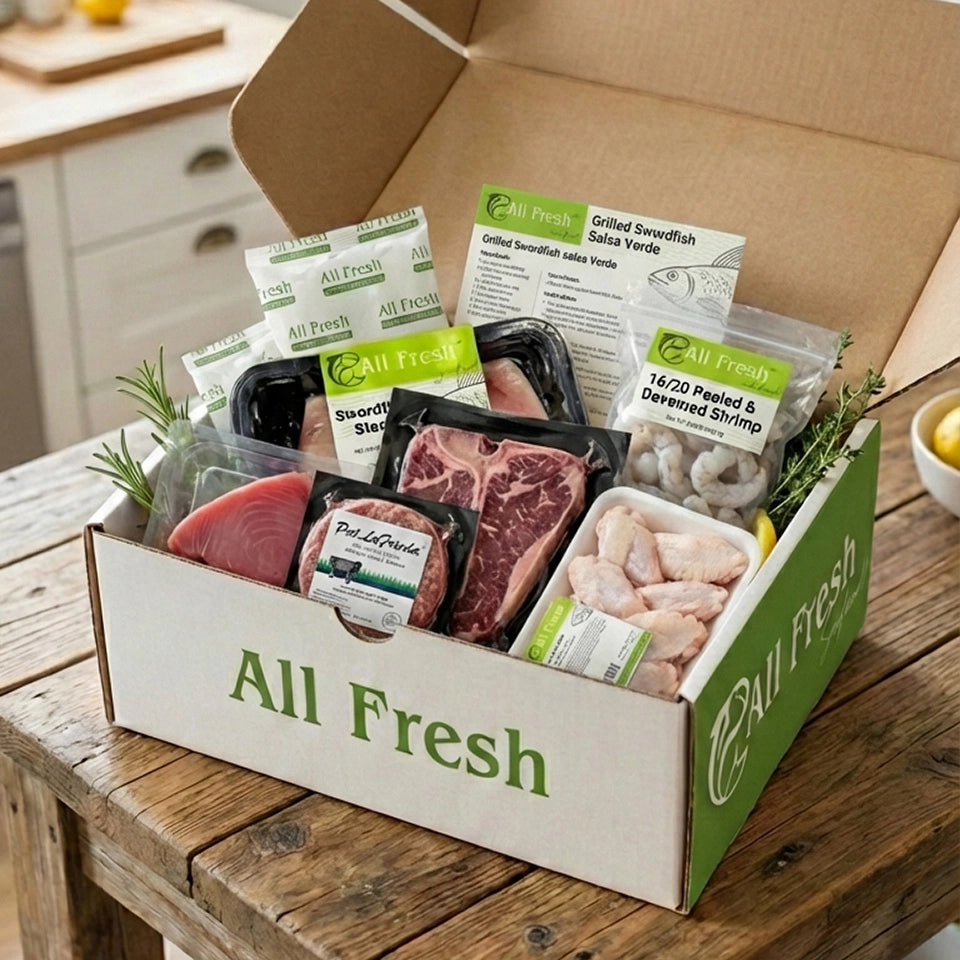 Steak Night Elevated Box with Swordfish and Shrimp